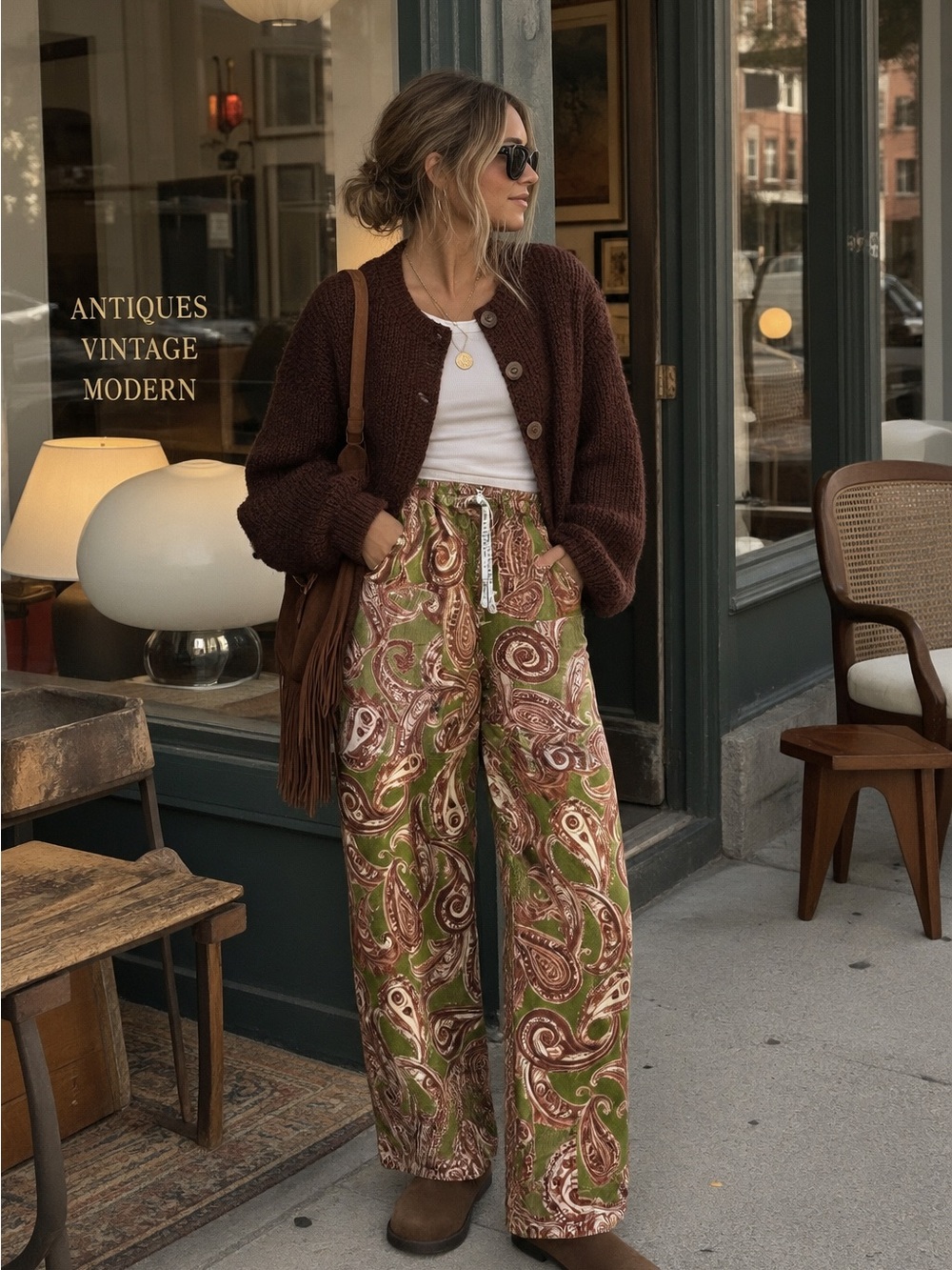 Free people We The Free Jet Set Knit Pull-On printed Pants